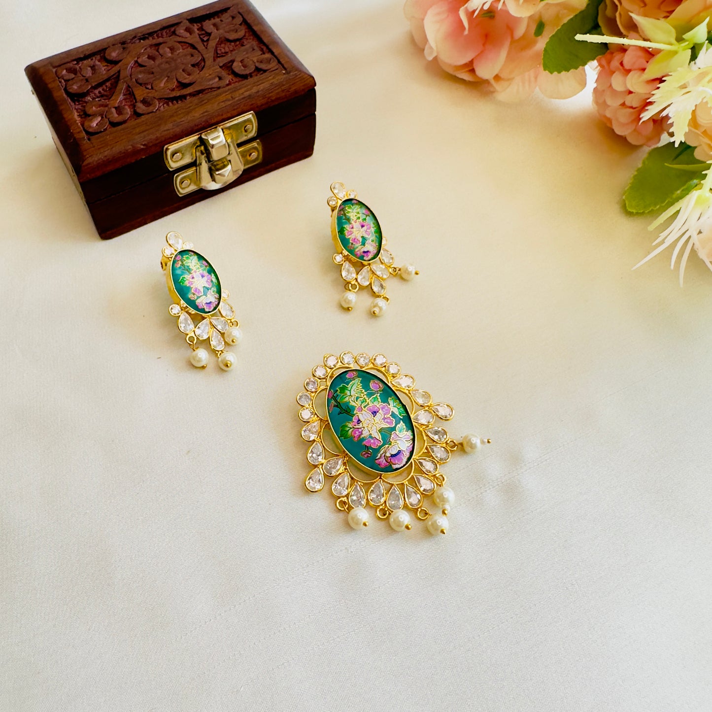 Hand Painted Pendant Set