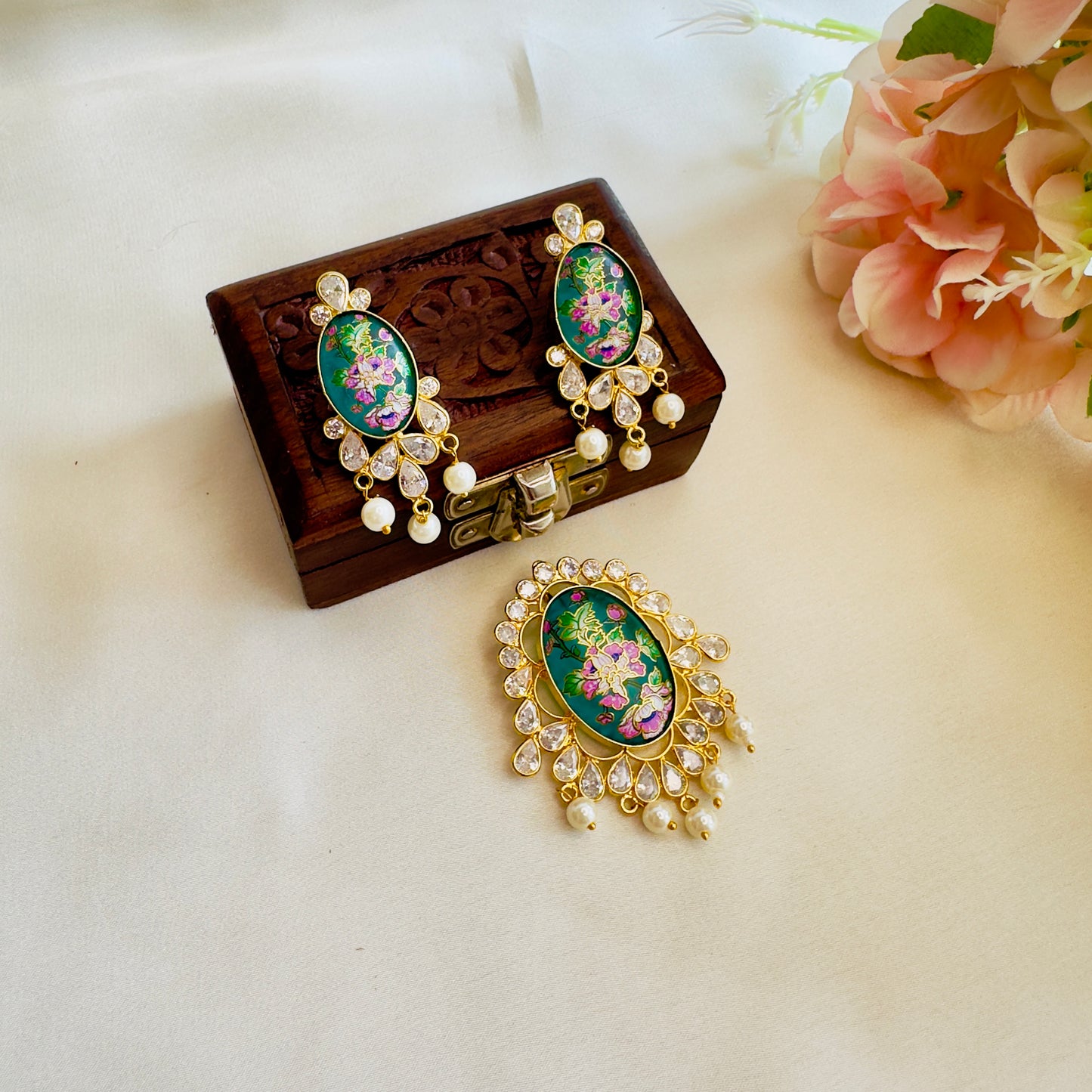 Hand Painted Pendant Set