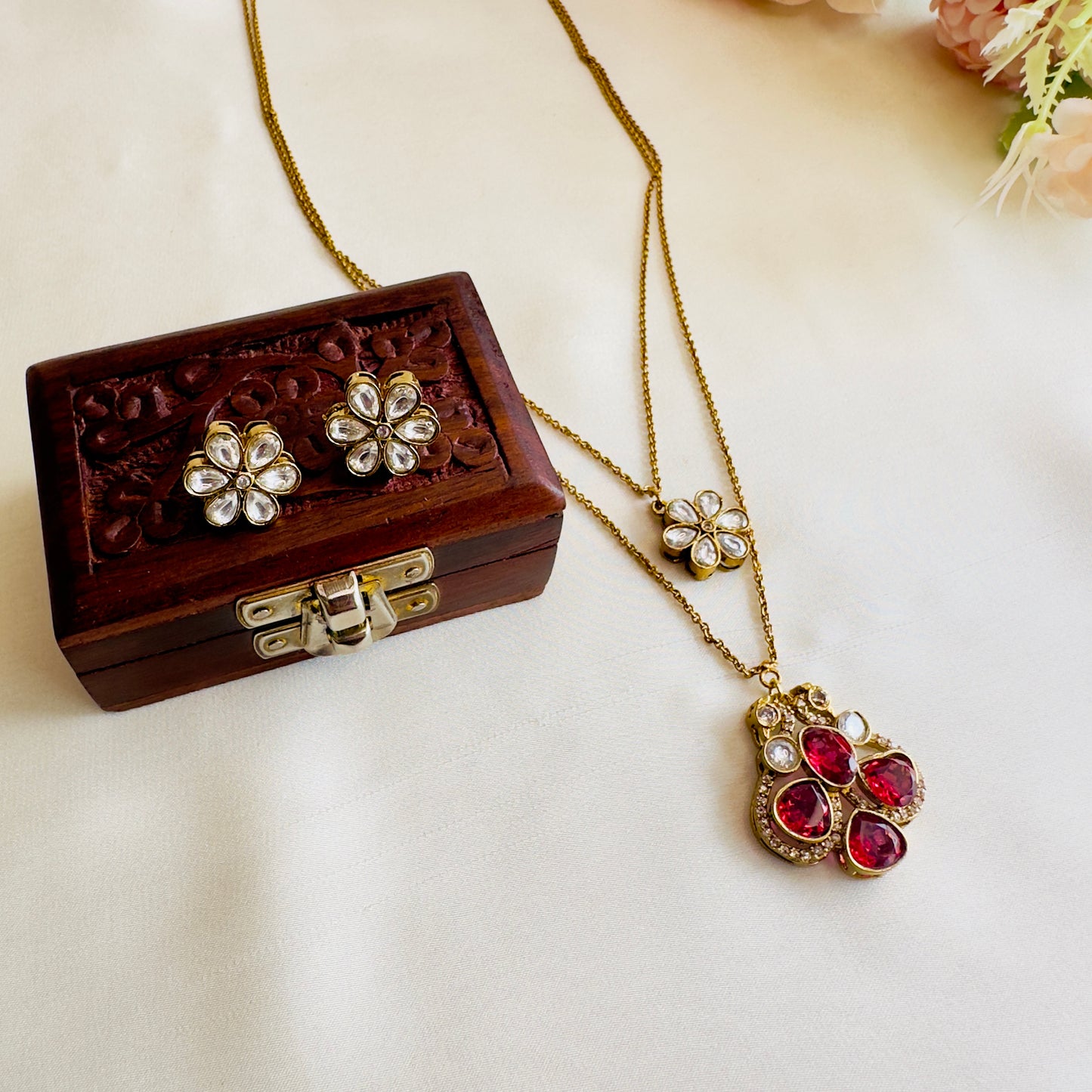 Moissanite Pendant Set