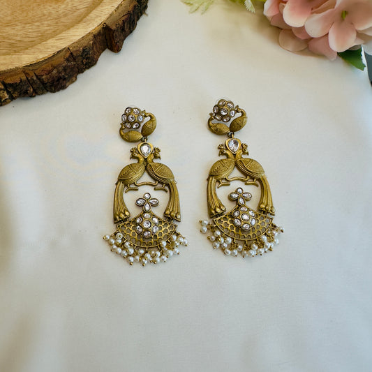 Peacock Design Silver Replica Dangler