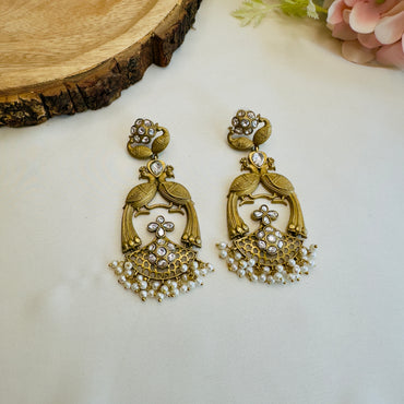 Peacock Design Silver Replica Dangler