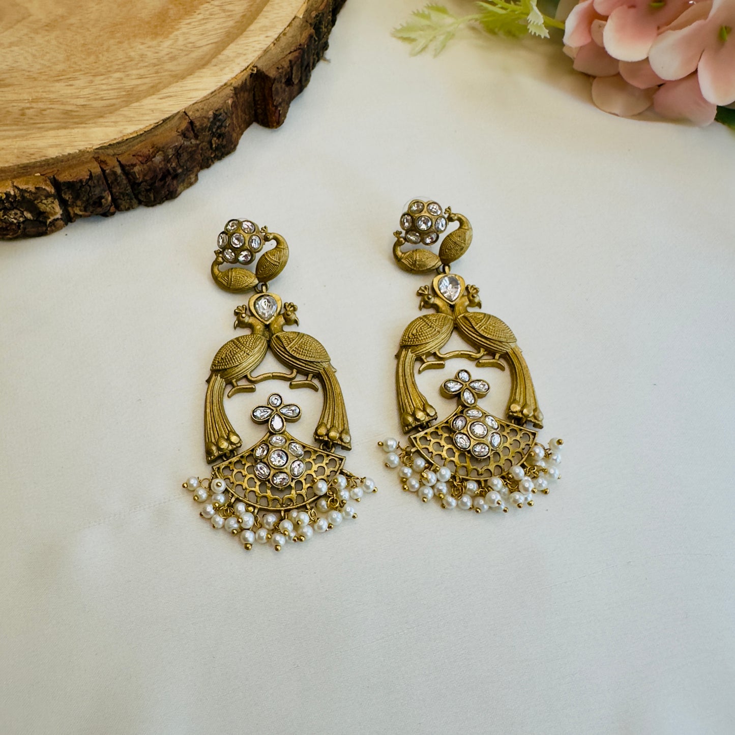 Peacock Design Silver Replica Dangler