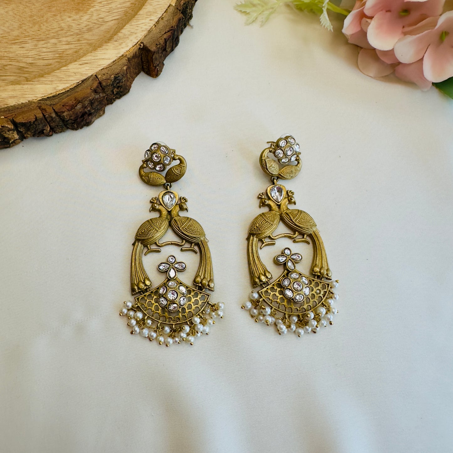Peacock Design Silver Replica Dangler