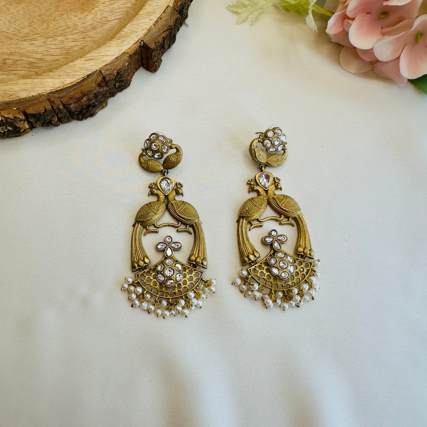 Peacock Design Silver Replica Dangler