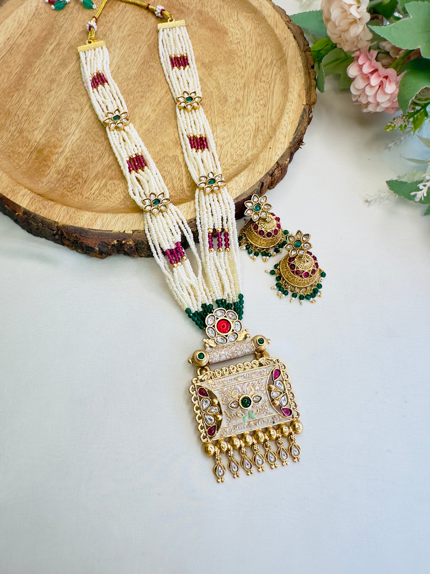 Long Rajwadi Necklace Set