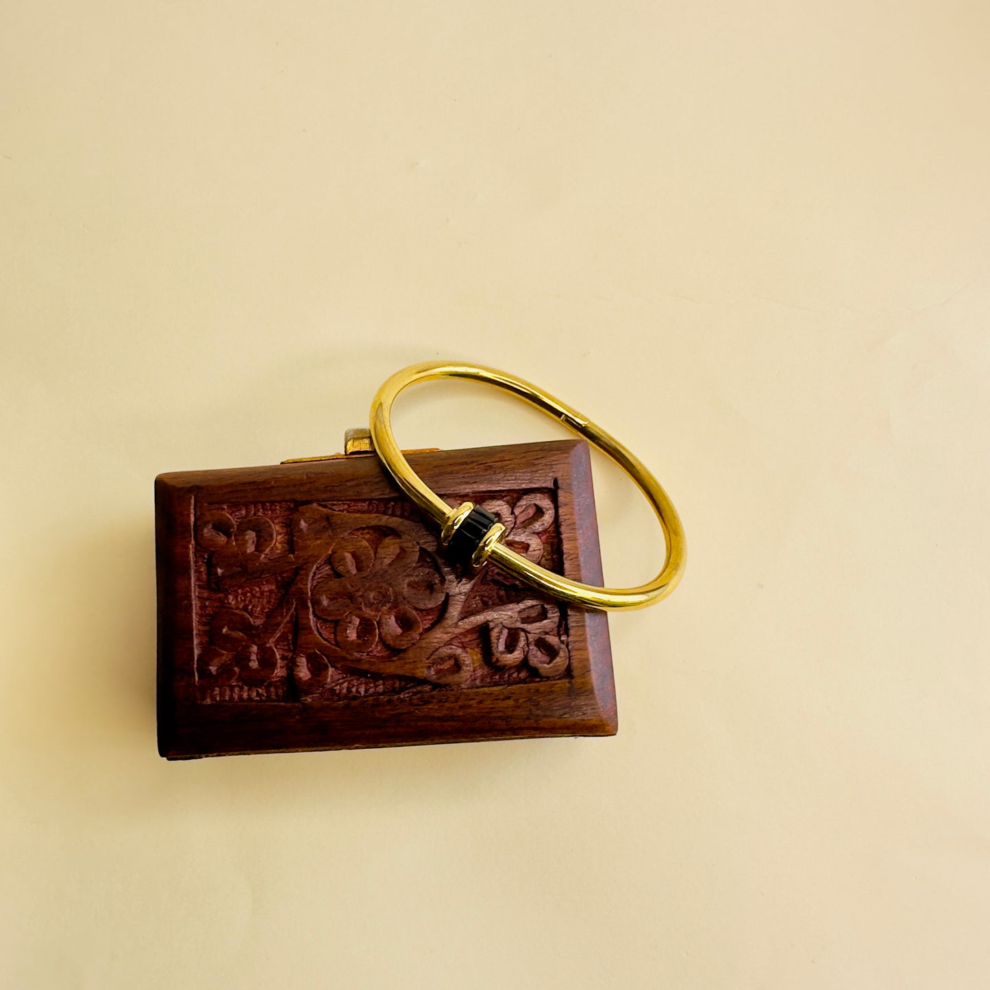 Stainless Steel 18K Gold Plated Black Bracelet