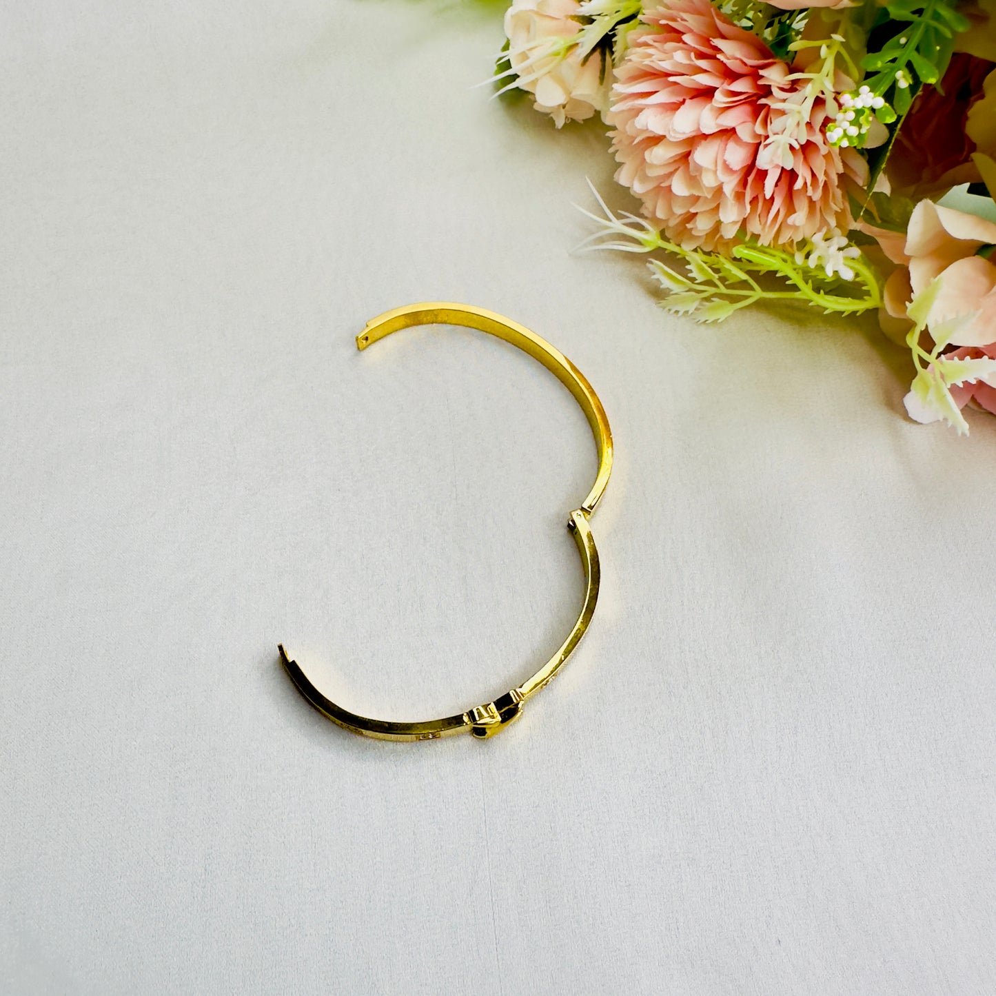 Stainless Steel 18K Gold Plated CZ X Bracelet