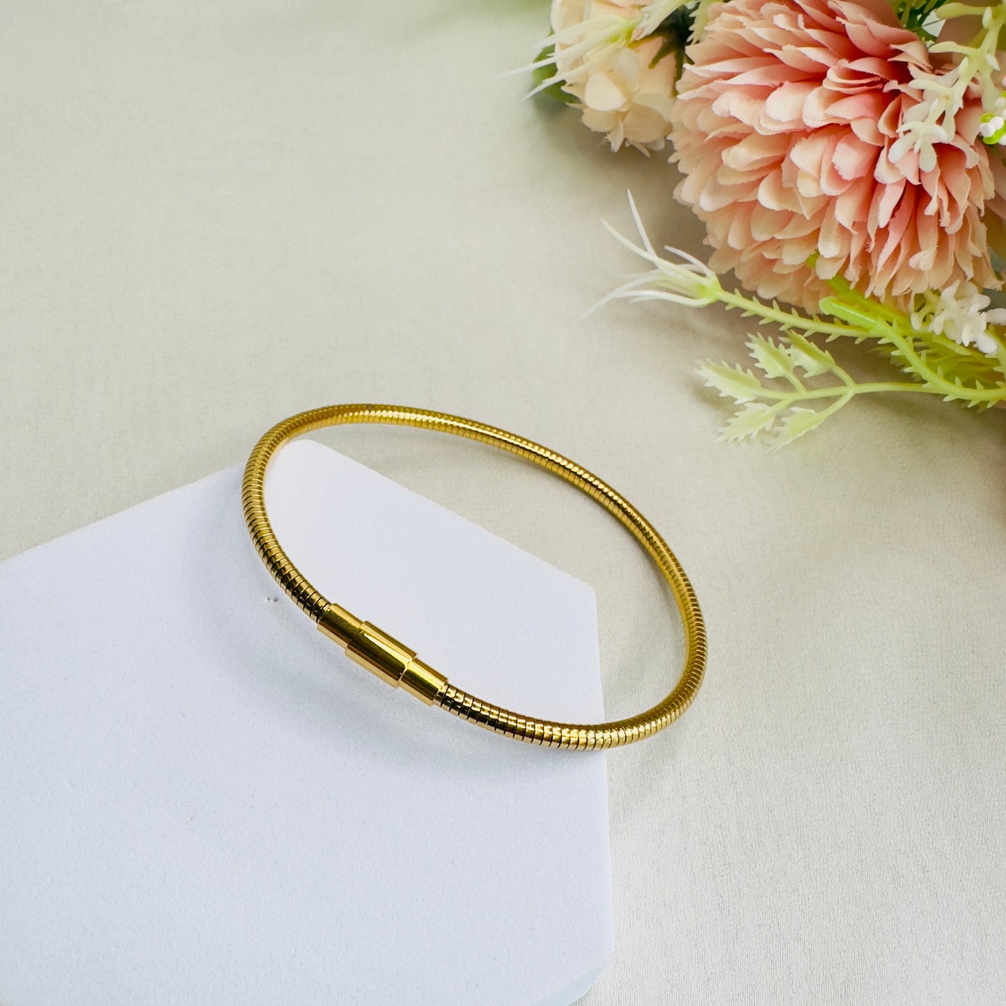 Stainless Steel 18K Gold Plated Flexible Bracelet