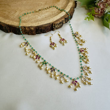 Multicolor Polki Necklace Set