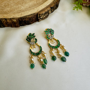 Peacock Jadau Earrings