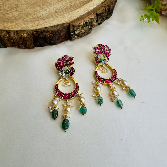 Peacock Jadau Earrings