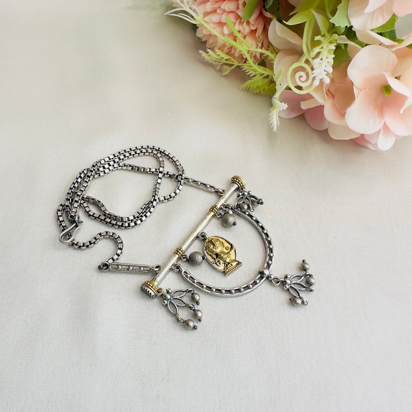 Dual tone Long necklace