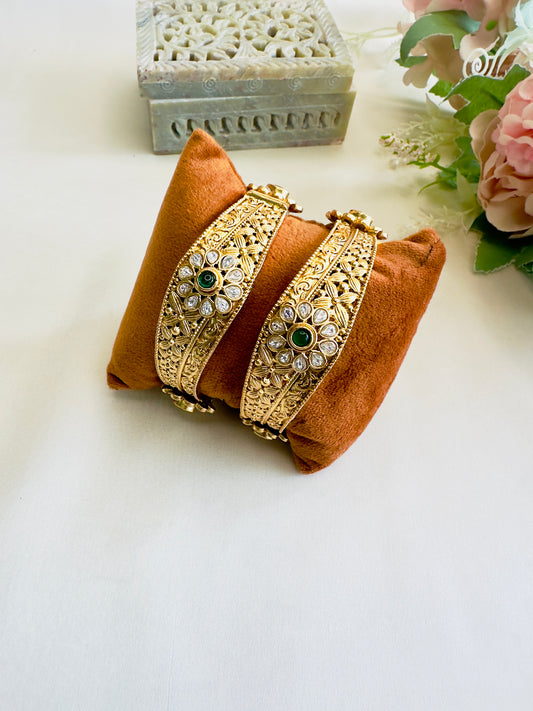 Beautiful Flower Motif Bangles
