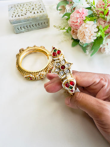 Three Jhumki Rajwadi Kada Bangles