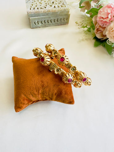Ruby Green stone Bangles