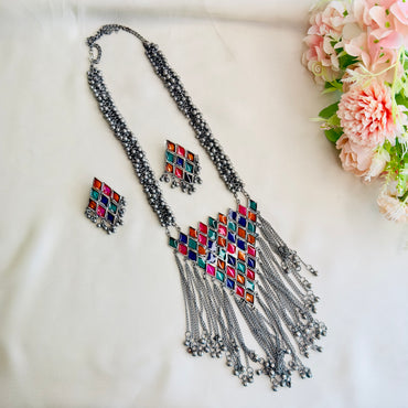 Multicolor Oxidized Long Necklace