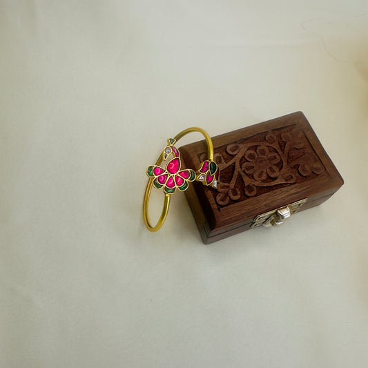 Peacock Lotus Jadau Bracelet