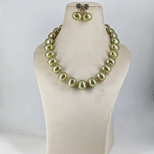 Stridhan 18mm Natural Golden Pearl Necklace