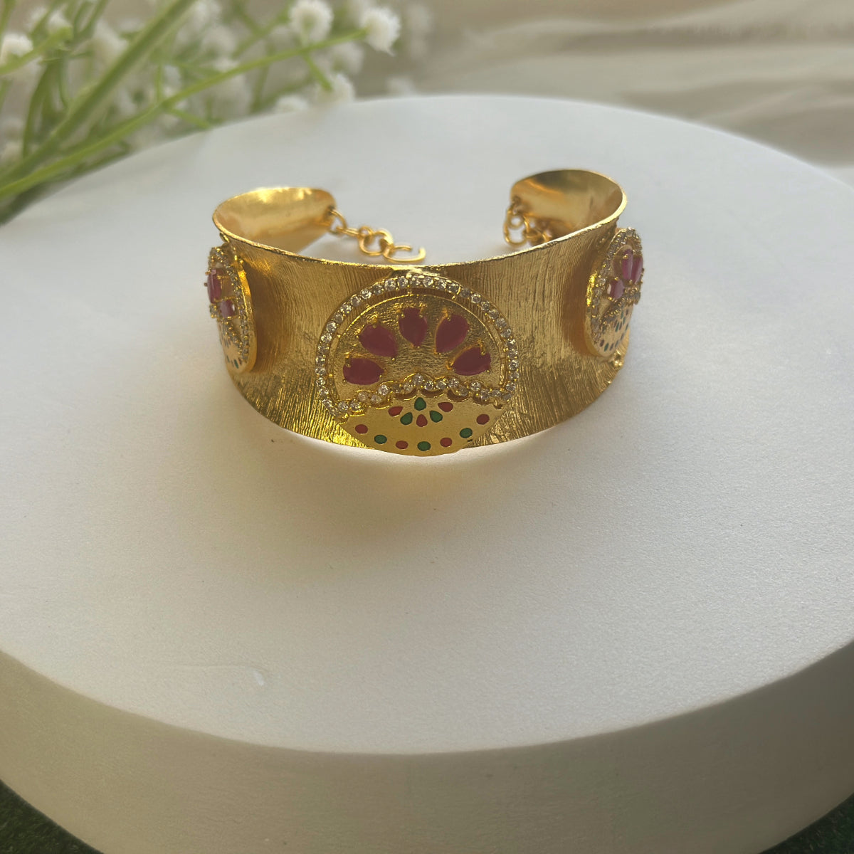 Stridhan Gold Plated Kundan Stone Studded Bracelet