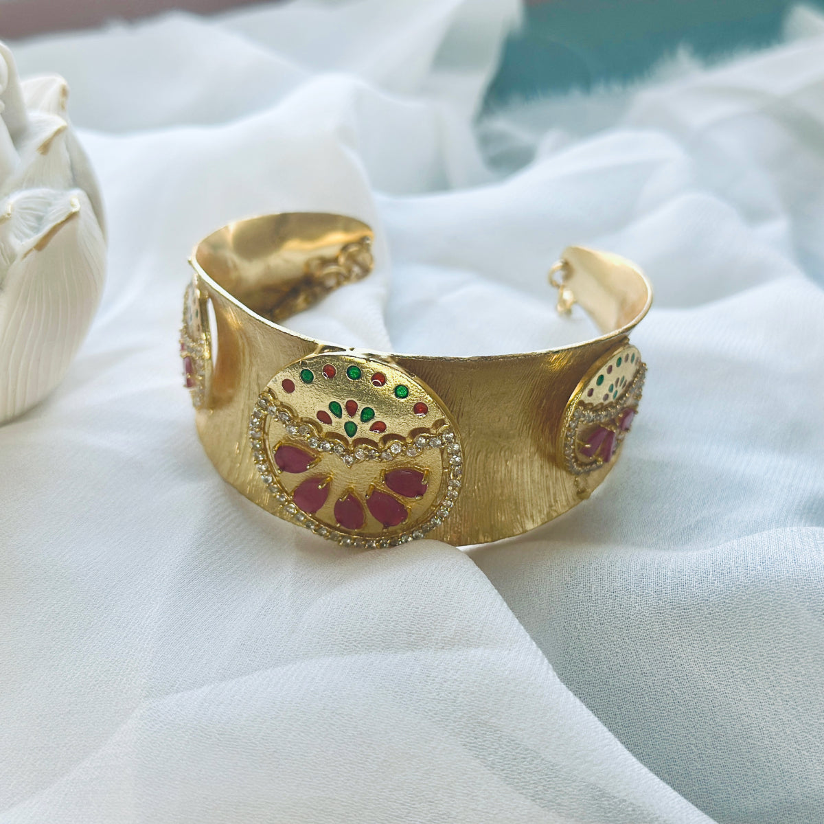 Stridhan Gold Plated Kundan Stone Studded Bracelet