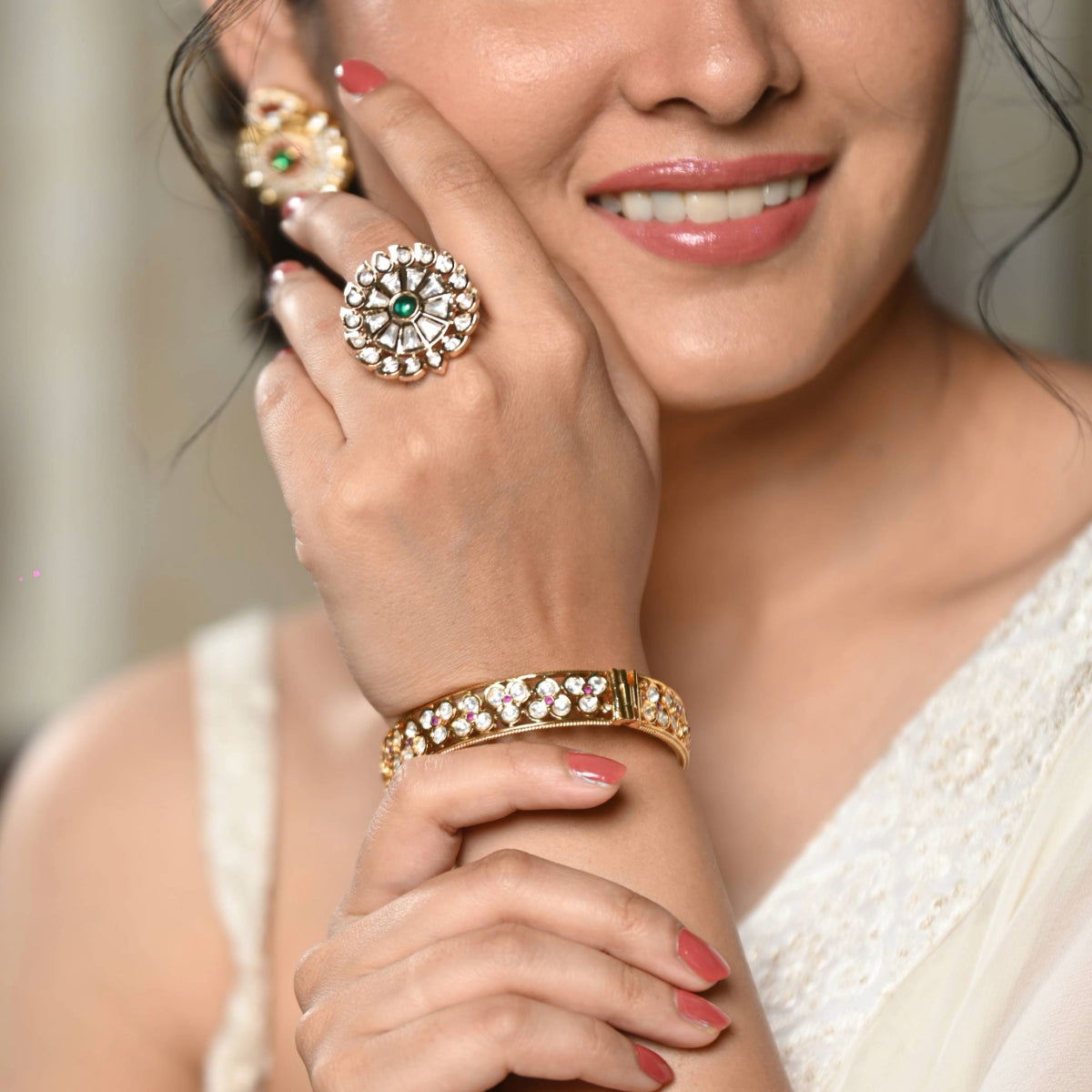 Elegant Polki Kundan Studded Bracelet