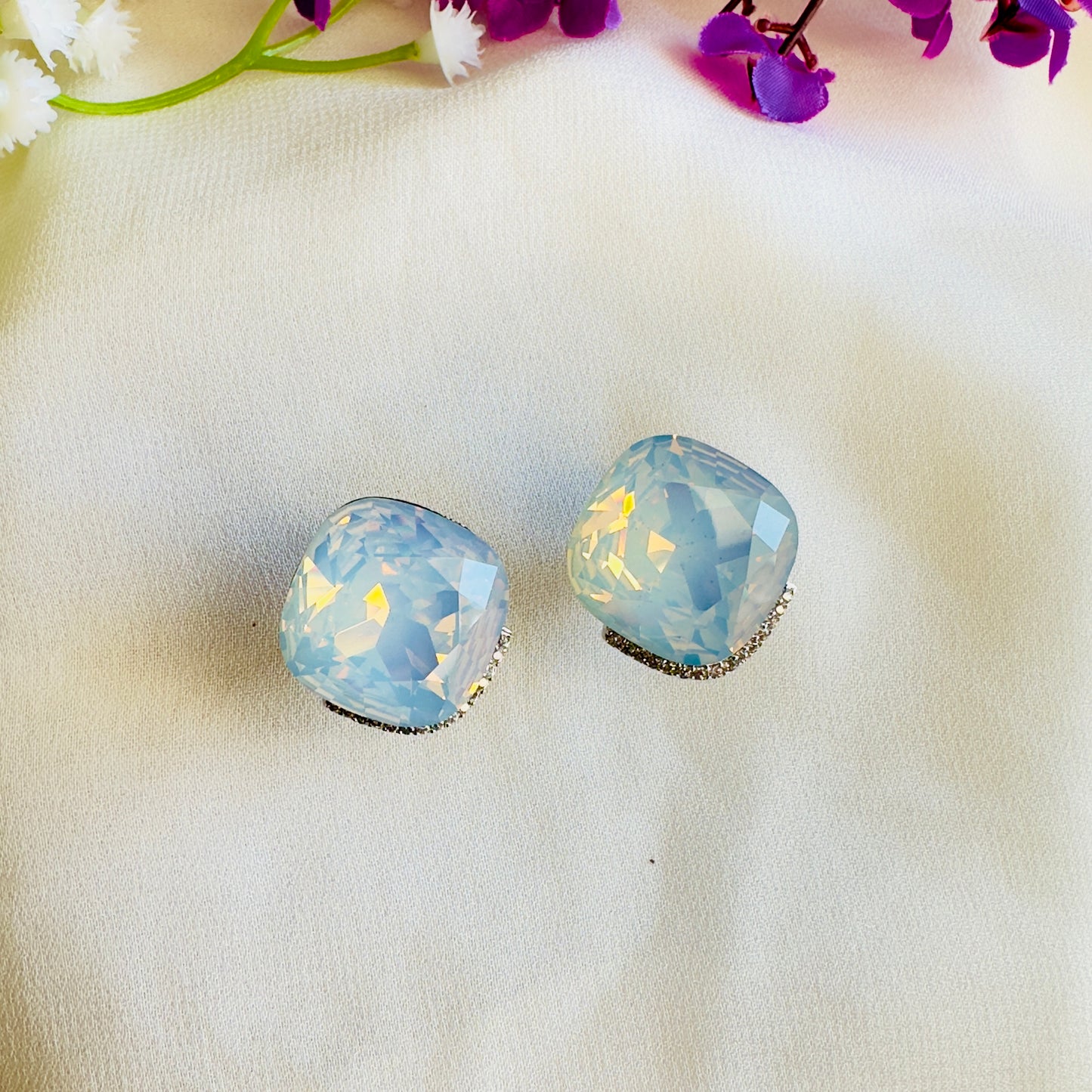 Snow White Swarovski Stud Earrings