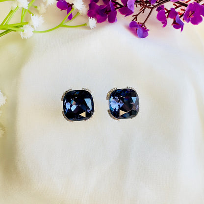 Mid night blue Swarovski stud Earrings