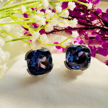 Mid night blue Swarovski stud Earrings