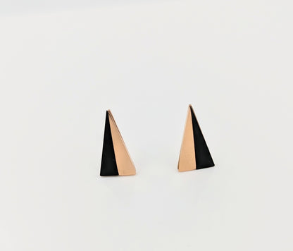 Rose Gold plated stainless steel Triangle stud earring