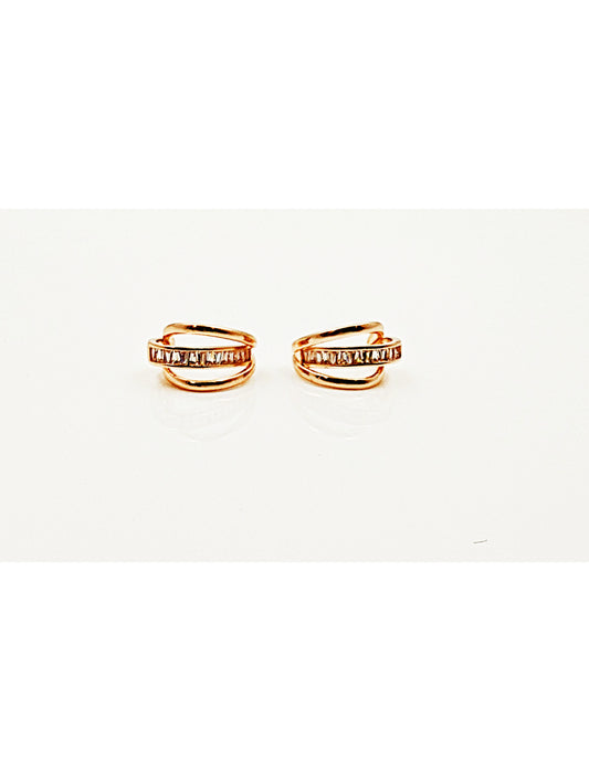 Rose Gold hoop earring Zircon studded fashion earring