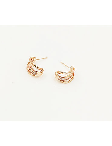 Rose Gold hoop earring Zircon studded fashion earring