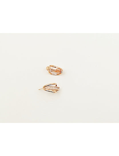 Rose Gold hoop earring Zircon studded fashion earring