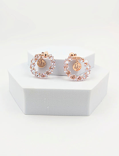 Rose Gold crystal round shape dangler