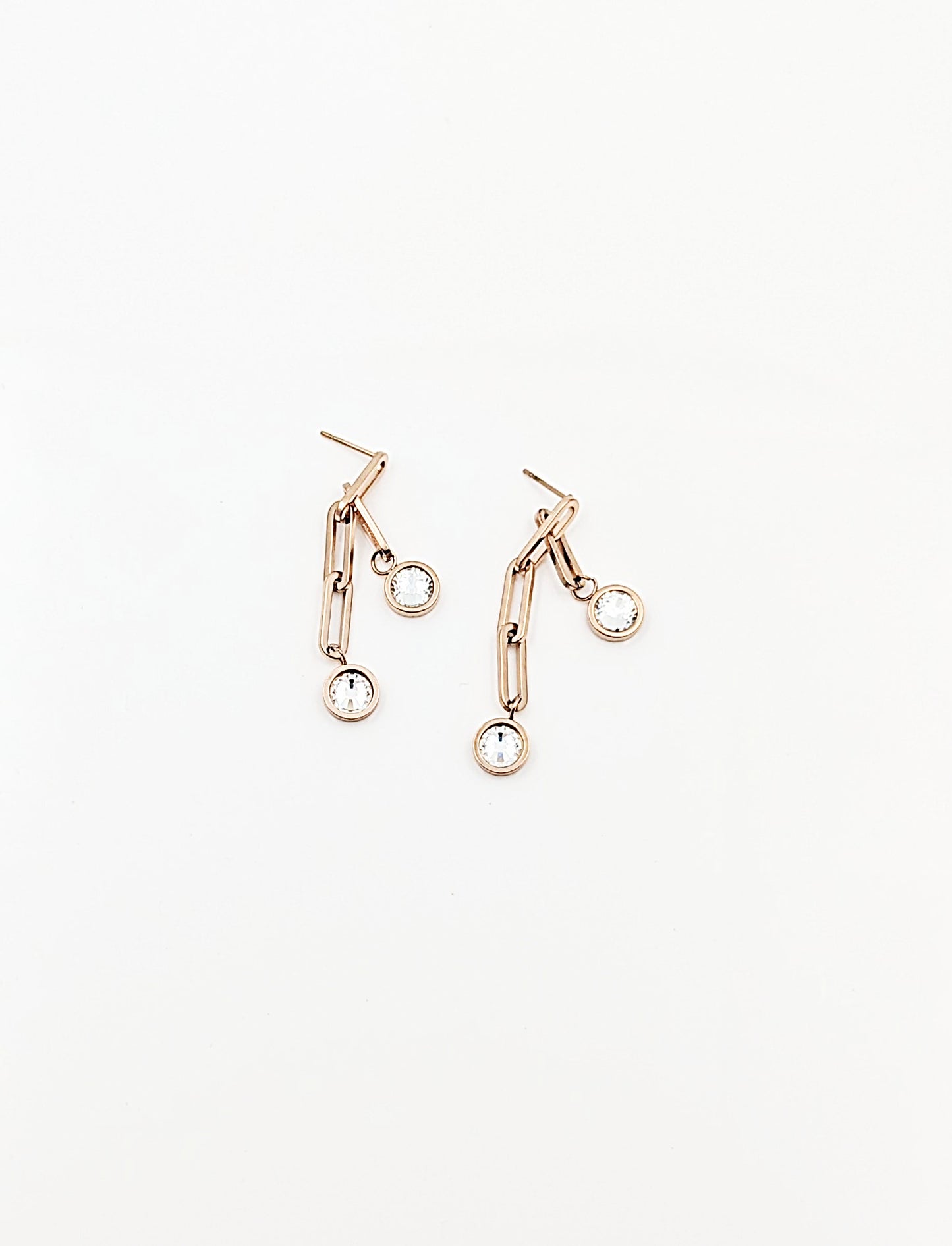 Rose Gold Stone studded Dangler earring