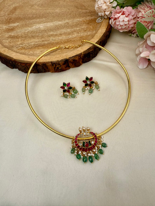 Jadau Pendant Hasli Set