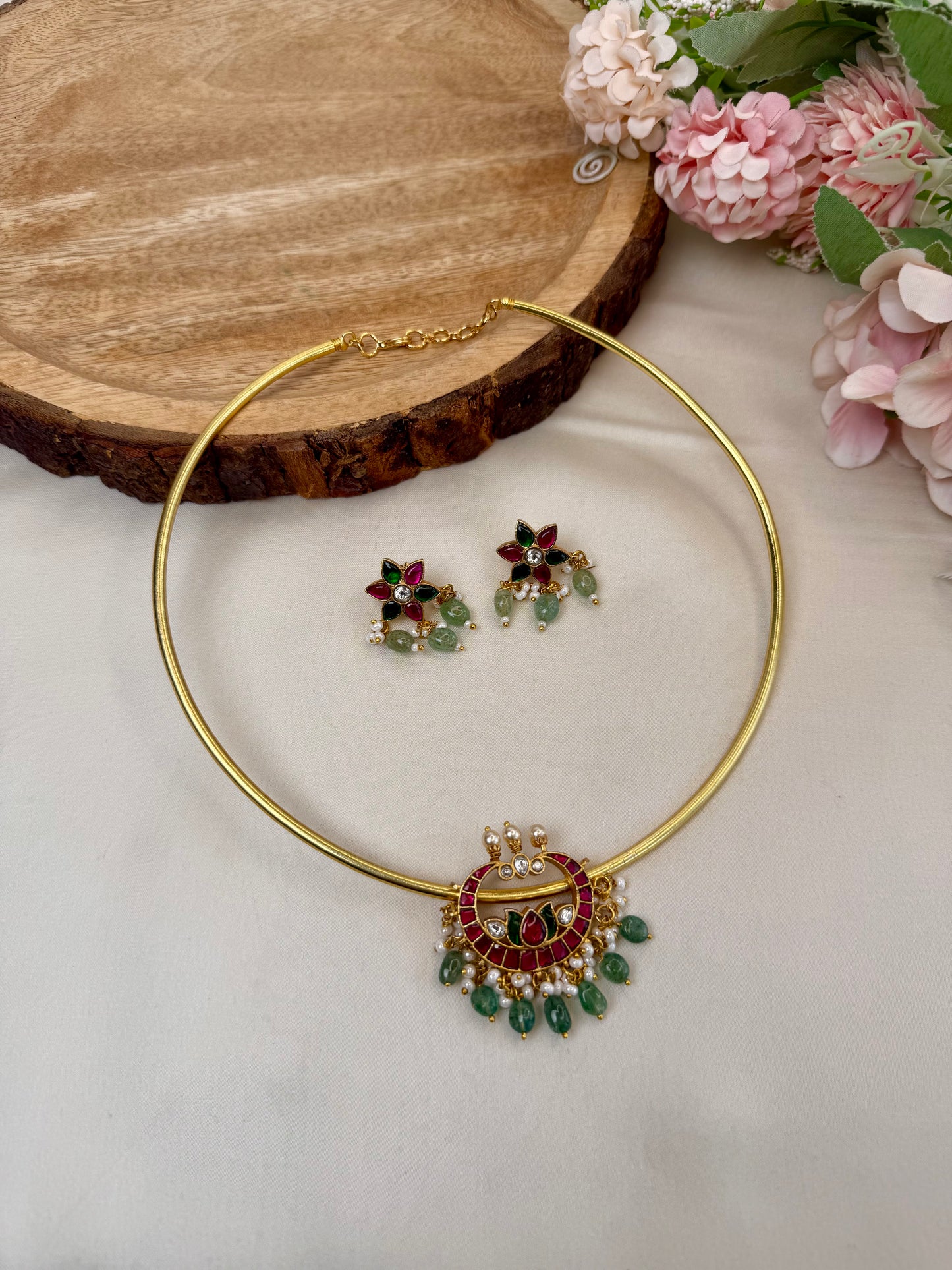 Jadau Pendant Hasli Set