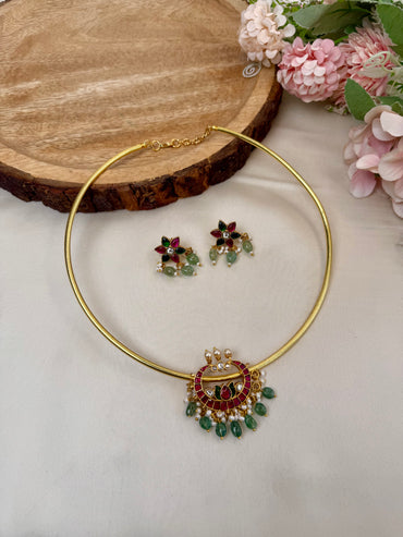Jadau Pendant Hasli Set