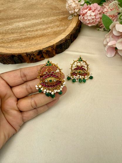Jadau Peacock Design Studs