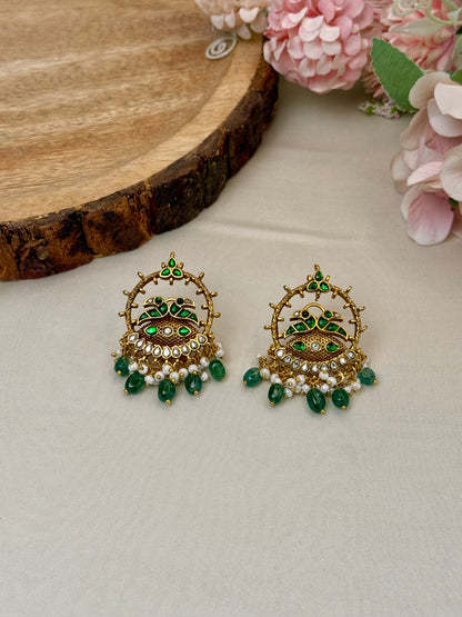 Jadau Peacock Design Studs