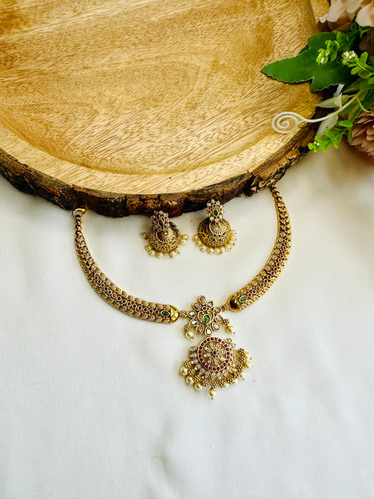 AD Studded Temple Polish Hasli Set