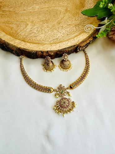 AD Studded Temple Polish Hasli Set