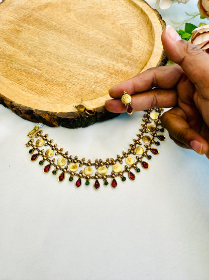 Ruby Green Kemp Choker Set