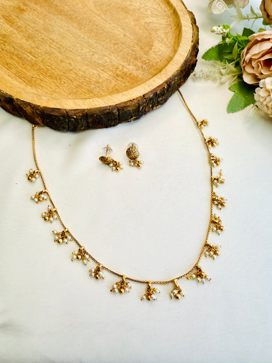 Pearl Chain Necklace Set