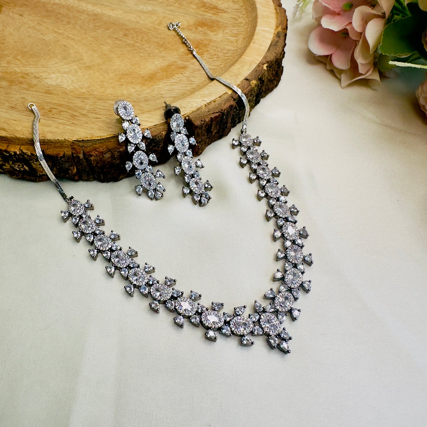 3A CZ short Necklace Set