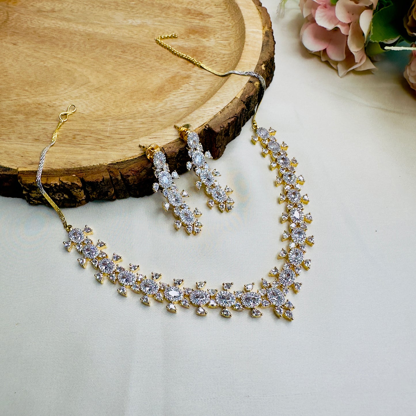 3A CZ short Necklace Set