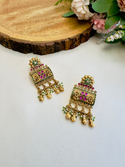 Rajwadi Kundan long Necklace Set