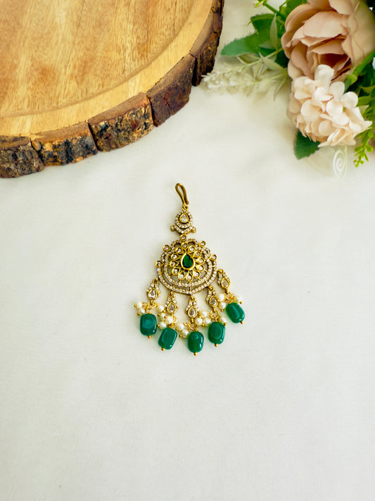 Medium Size Green Beads Mang Tika