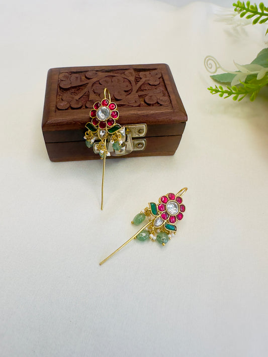 Flower Design Jadau Pin Bugadi