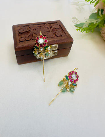 Flower Design Jadau Pin Bugadi