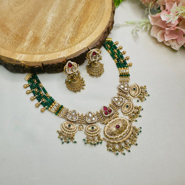 5 Pendant Rajwadi Necklace Set